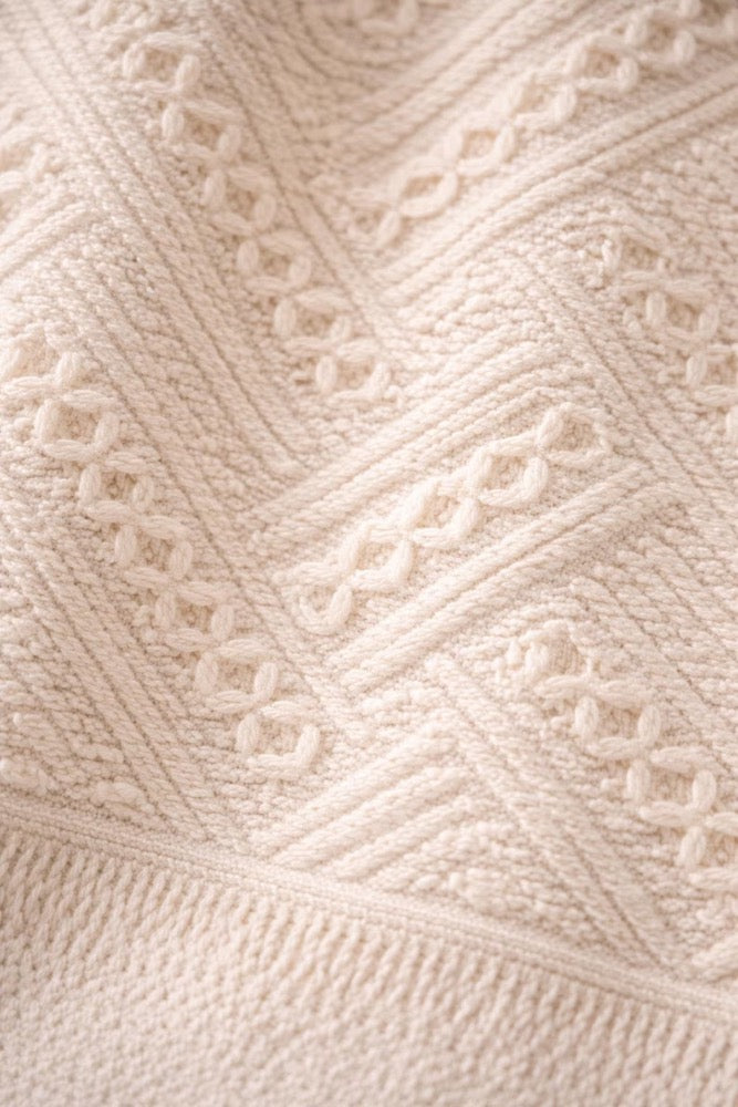 Cream Turkish Cotton Hand Towels, Fringe Detail, Quick Dry Absorbent Spa Towels